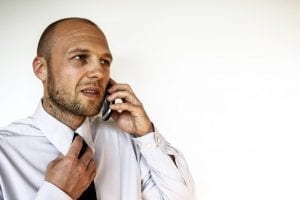 Man on a cell phone call