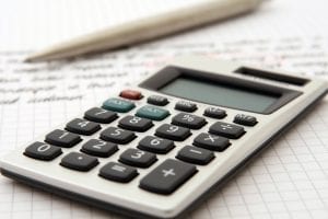 a calculator on graph paper