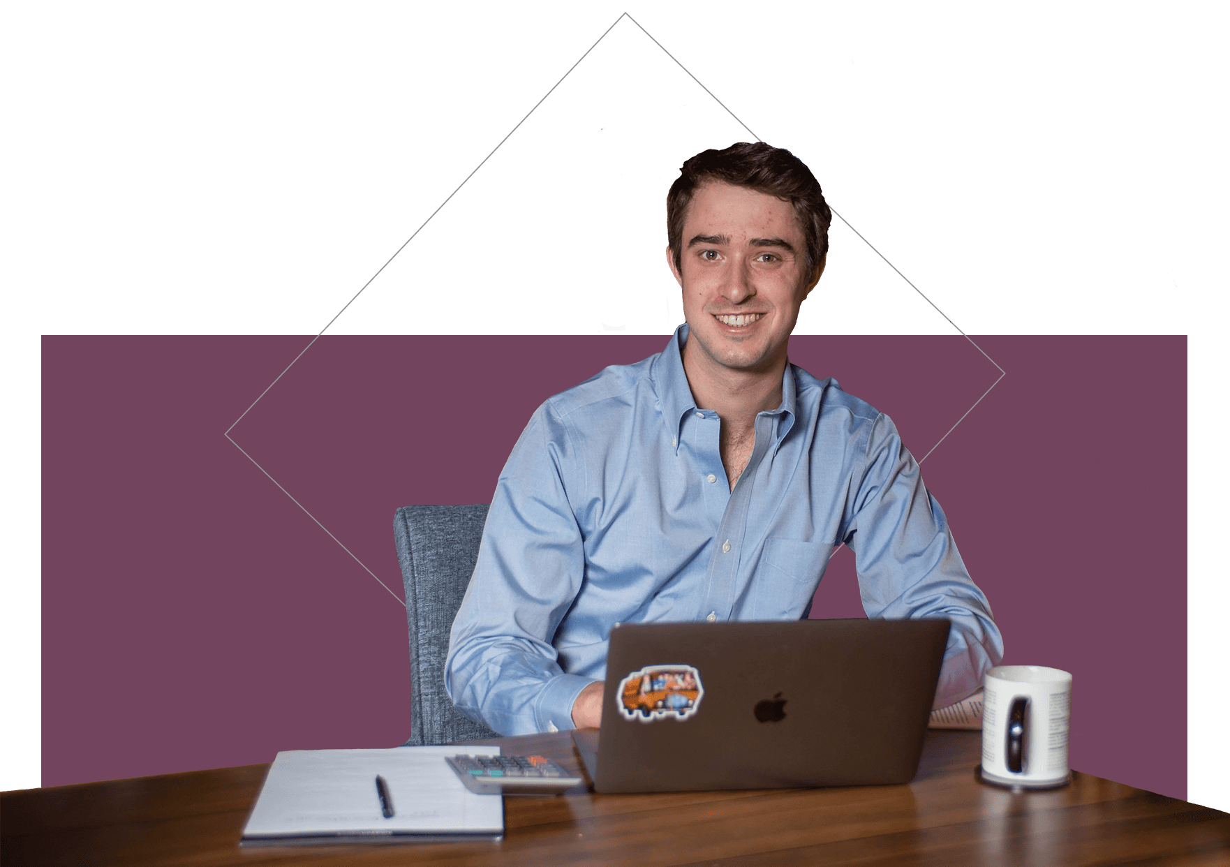 a professional at his desk