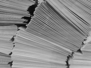 stacked pieces of mail